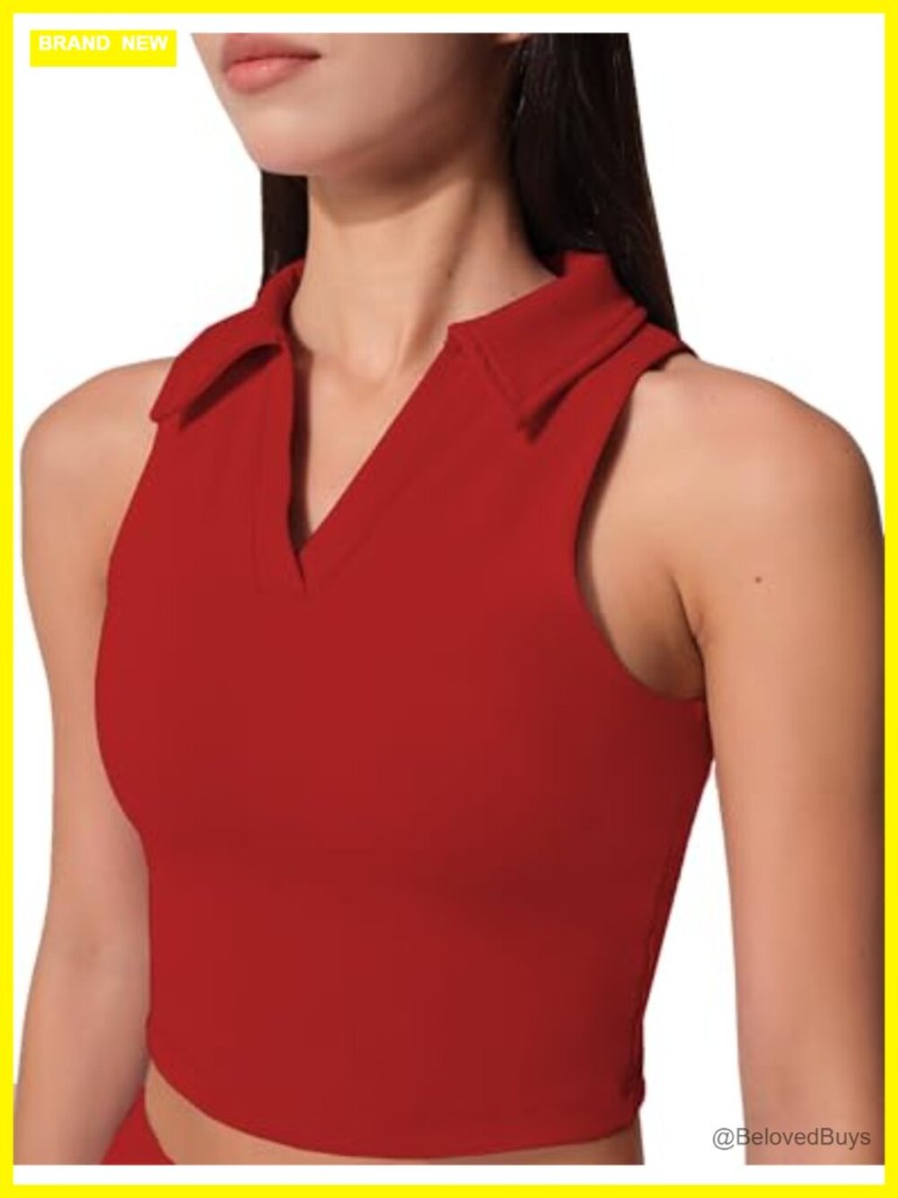 Sleeveless Golf Polo Shirt Cropped Athletic Tank Top
